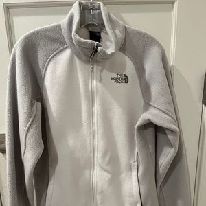 The North Face White Gray Fleece Jacket size Medium